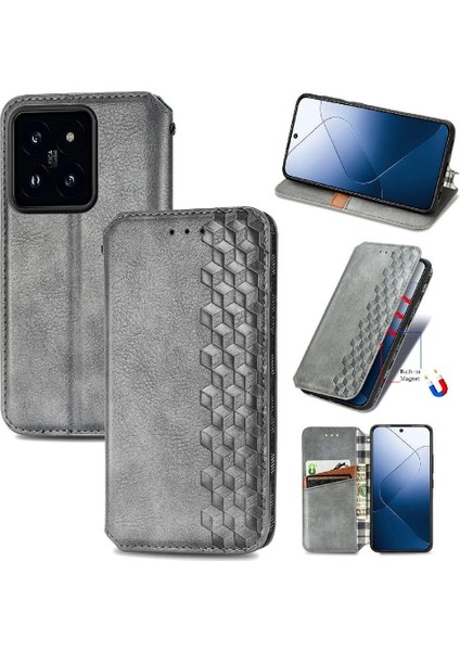 Xiaomi 14T Deri Kılıf Kapak Çevirin Cüzdan Fonksiyonu Moda (Yurt Dışından)