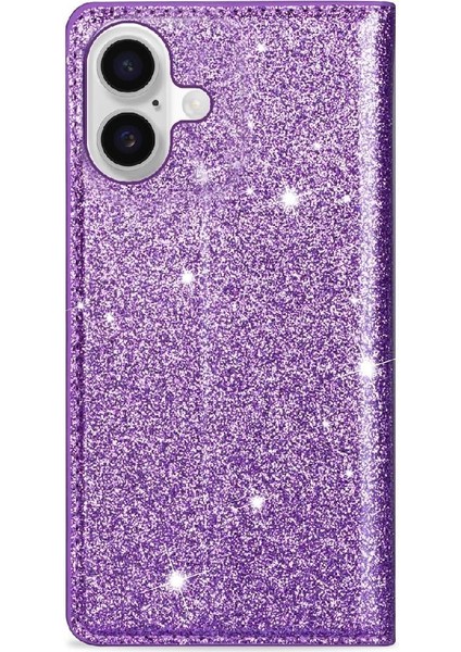 IPhone 16 Için Glitter Flip Case Artı Pu Deri Kart Tutucu Manyetik Kapak (Yurt Dışından) indirimleri