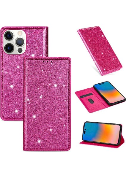 IPhone 14 Için Glitter Flip Case Pro Max Flip Case Cüzdan Pu Deri Kart (Yurt Dışından)