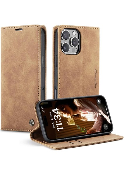 IPhone 16 Için Flip Case Pro Vintage Pu Deri Cüzdan Manyetik Kapatma (Yurt Dışından) fiyatları