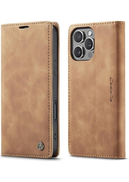 IPhone 16 Için Flip Case Pro Vintage Pu Deri Cüzdan Manyetik Kapatma (Yurt Dışından) modelleri