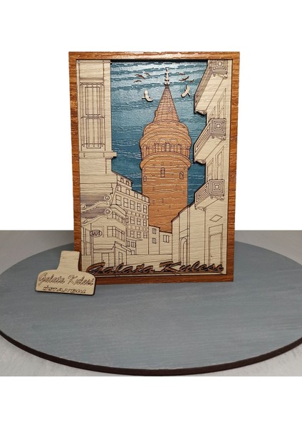 Galata Kulesi Ahşap Mdf Çok Katmanlı Dekoratif Tablo, Istanbul Tablosu fiyatları