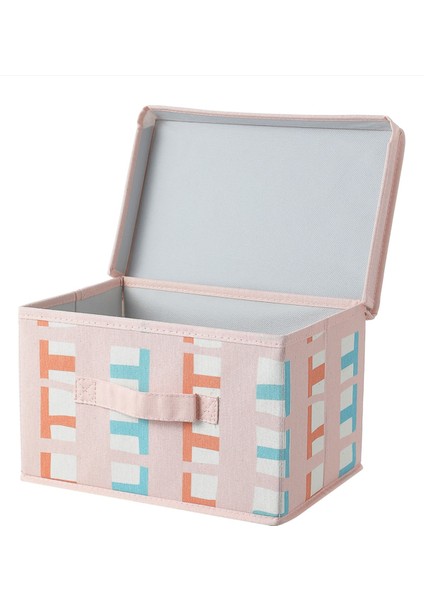 Kapaklı Katlanır Saklama Kutusu (Küçük) - Pembe
