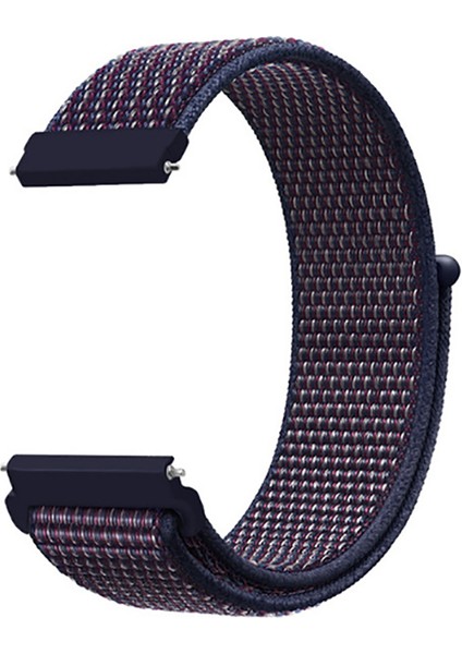 Amazfit Pace (46MM) Için 22MM Cırtlı Kumaş Kordon-03 Lacivert