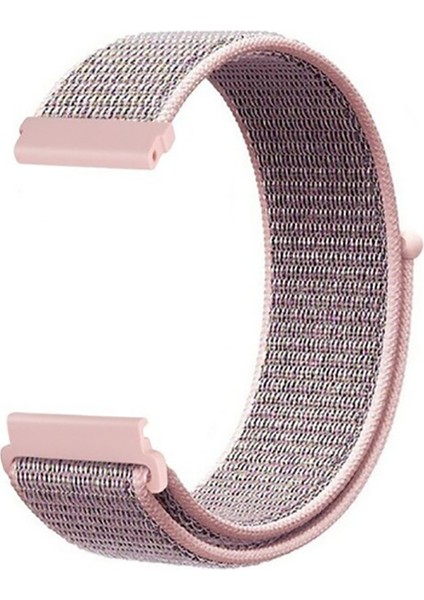 Amazfit Pace (46MM) Için 22MM Cırtlı Kumaş Kordon-03 Rose Gold