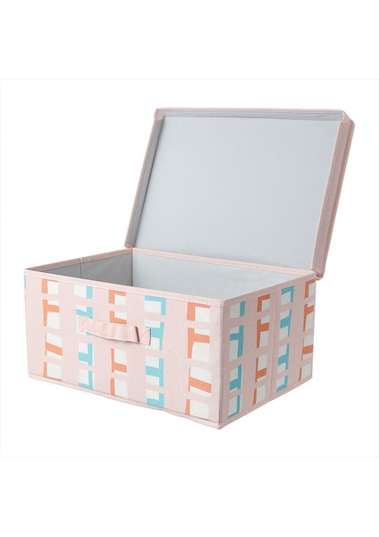Kapaklı Katlanır Saklama Kutusu (Büyük) - Pembe