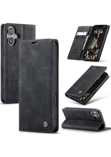 IPhone 16 Için Flip Case Manyetik Kapatma Darbeye Vintage Pu Deri (Yurt Dışından) fiyatları