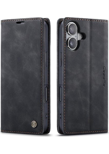 IPhone 16 Için Flip Case Artı Manyetik Kapatma Darbeye Vaka Kart Yuvası Pu (Yurt Dışından)