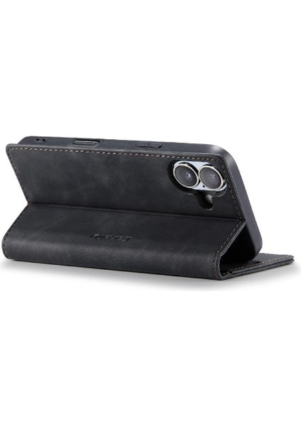 IPhone 16 Için Flip Case Artı Manyetik Kapatma Darbeye Vaka Kart Yuvası Pu (Yurt Dışından)