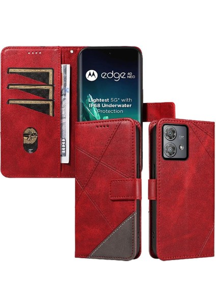 Motorola Kenar 40 Neo ve Kart Yuvası Yüksek Kaliteli Deri Çanta Için Flip Case (Yurt Dışından)