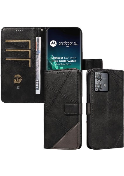 Motorola Kenar 40 Neo ve Kart Yuvası Yüksek Kaliteli Deri Çanta Için Flip Case (Yurt Dışından)