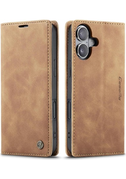 IPhone 16 Için Flip Case Artı Manyetik Kapatma Darbeye Vaka Kart Yuvası Pu (Yurt Dışından)