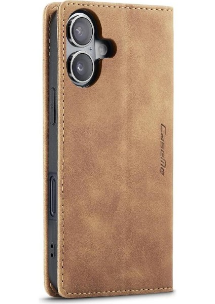 IPhone 16 Için Flip Case Artı Manyetik Kapatma Darbeye Vaka Kart Yuvası Pu (Yurt Dışından)