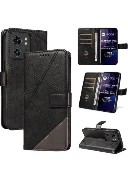 Motorola Kenar 40 5g Deri Telefon Koruma Kılıfı ve Kart Için Flip Case (Yurt Dışından)