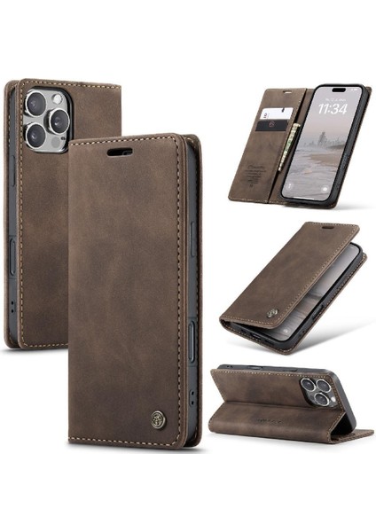 IPhone 16 Için Flip Case Pro Max Durumda Kart Yuvası Kickstand Flip Folio Kitap (Yurt Dışından)