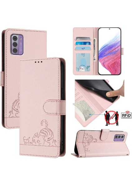 Nokia G310 5g Için Kılıf Cüzdan Kapak Çevirin Kedi Rfıd Kart Yuvası Tutucu (Yurt Dışından) indirimleri