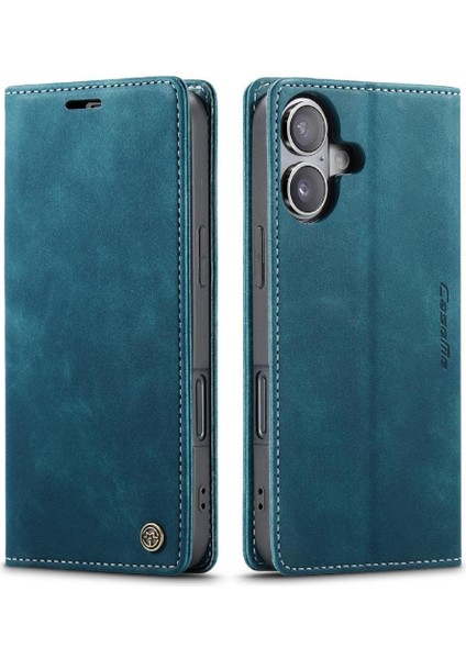 IPhone 16 Için Flip Case Artı Manyetik Kapatma Darbeye Vaka Kart Yuvası Pu (Yurt Dışından)