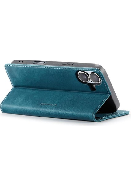 IPhone 16 Için Flip Case Artı Manyetik Kapatma Darbeye Vaka Kart Yuvası Pu (Yurt Dışından)