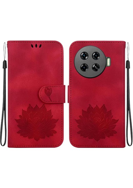 Tecno Spark 20 Pro Artı 4g Cüzdan Kickstand Kabartma Lotus Için Flip Case (Yurt Dışından)