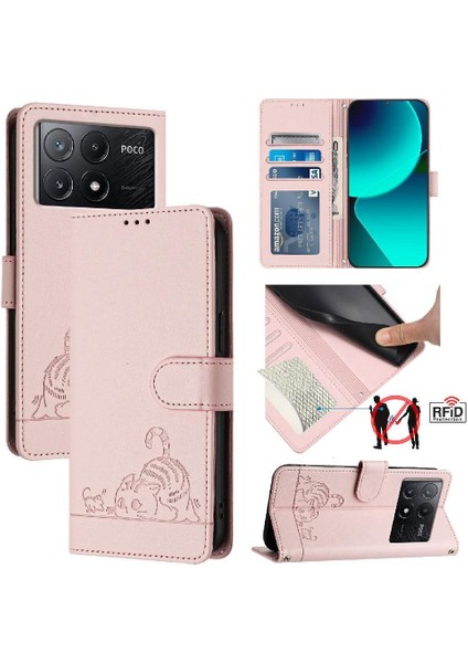 Xiaomi Redmi Için Kılıf Kredmi Kedi Rfıd Kart Yuvası Tutucu Kickstand Cüzdan Çevir (Yurt Dışından)
