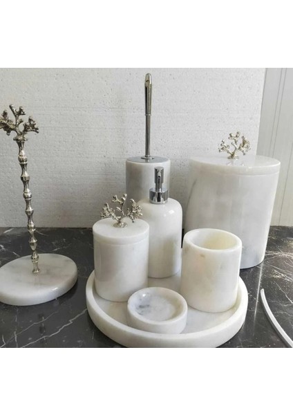Tekno Trust Beyaz Mermer Banyo Seti 8 Li