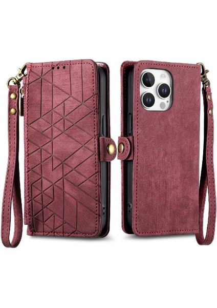 Iphone 16 Için Flip Case Pro Max Kapak Çevirin Darbeye Cüzdan Deri Kılıf (Yurt Dışından)