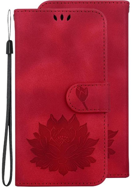 Tecno Pop 5 Lte Cüzdan Kickstand Manyetik Kabartma Lotus Için Flip Case (Yurt Dışından)