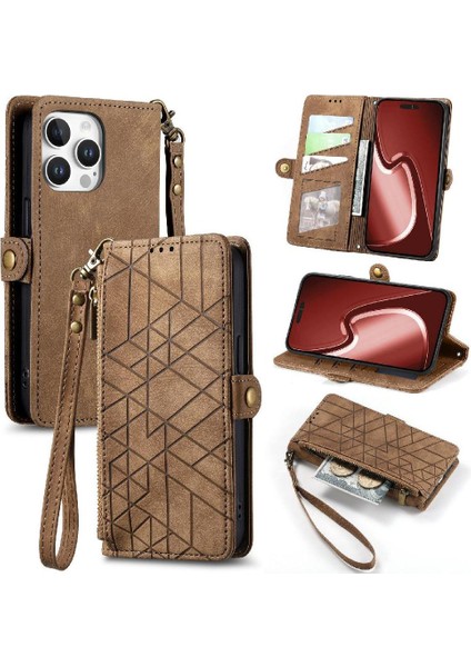 Iphone 16 Için Flip Case Pro Max Kapak Çevirin Darbeye Cüzdan Deri Kılıf (Yurt Dışından)