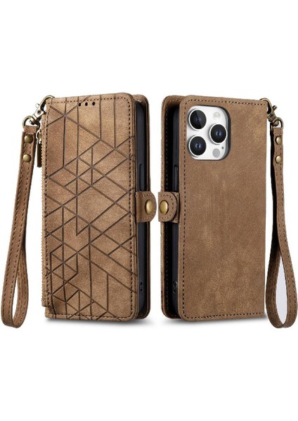 Iphone 16 Için Flip Case Pro Max Kapak Çevirin Darbeye Cüzdan Deri Kılıf (Yurt Dışından)