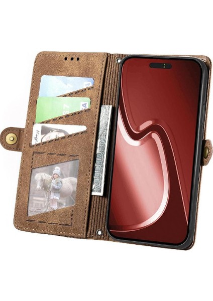 Iphone 16 Için Flip Case Pro Max Kapak Çevirin Darbeye Cüzdan Deri Kılıf (Yurt Dışından)