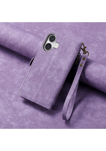 Iphone 16 Için Flip Case Darbeye Basit Iş Deri Kılıf Flip (Yurt Dışından)