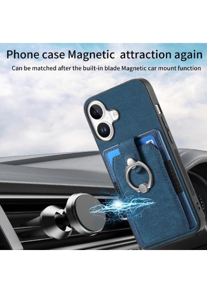 Iphone 16 Için Kılıf Artı Crad Yuvası Halka Tutucu Manyetik Araç Montaj Standı (Yurt Dışından)