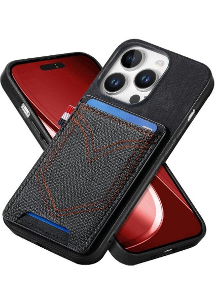 Iphone 16 Için Kılıf Pro Max Kot Cep Tasarım Manyetik Araç Montaj Crad (Yurt Dışından)