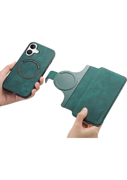 Iphone 16 Için Flip Case Artı Kart Standı Cüzdan Mıknatıs Koruyucu Malzeme (Yurt Dışından)