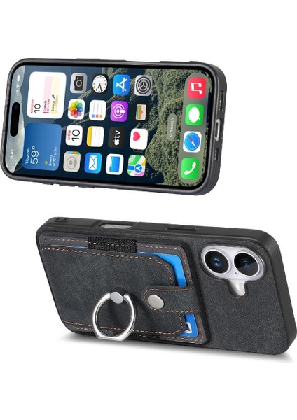 Iphone 16 Için Kılıf Artı Crad Yuvası Halka Tutucu Manyetik Araç Montaj Standı (Yurt Dışından)