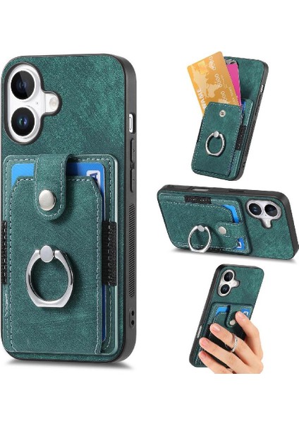 Iphone 16 Için Kılıf Artı Crad Yuvası Halka Tutucu Manyetik Araç Montaj Standı (Yurt Dışından)