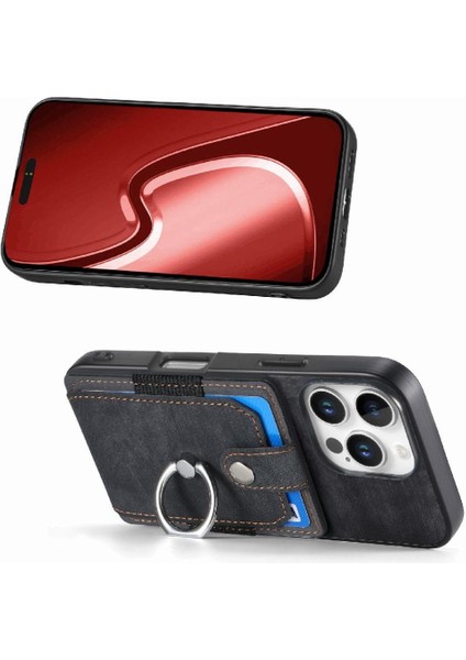 Iphone 16 Için Kılıf Pro Halka Tutucu Crad Yuvası Standı Manyetik Araç Montaj (Yurt Dışından)
