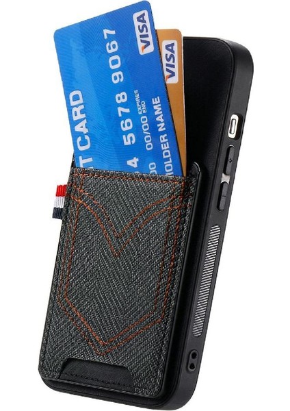 Iphone 16 Için Kılıf Pro Max Kot Cep Tasarım Manyetik Araç Montaj Crad (Yurt Dışından)