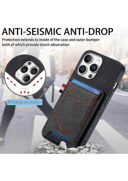 Iphone 16 Için Kılıf Pro Max Kot Cep Tasarım Manyetik Araç Montaj Crad (Yurt Dışından)