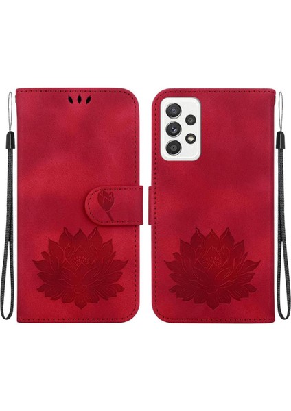 Samsung Galaxy A23 4g Için Flip Case/5g Kabartma Lotus Çiçek Kickstand (Yurt Dışından)