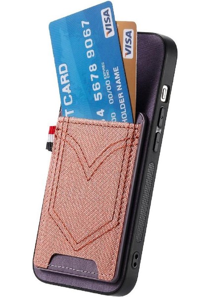 Iphone 16 Için Kılıf Artı Crad Yuvası Kot Cep Tasarım Manyetik Araç Montaj (Yurt Dışından)