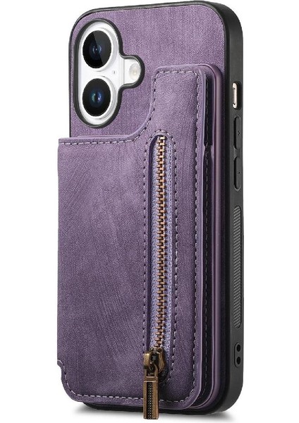 Iphone 16 Için Kılıf Katlanabilir Arka Kapak Standı Fonksiyonu Vintage Fermuar (Yurt Dışından) modelleri