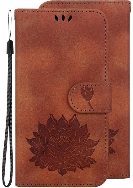 Tecno Pop 5 Lte Cüzdan Kickstand Manyetik Kabartma Lotus Için Flip Case (Yurt Dışından)