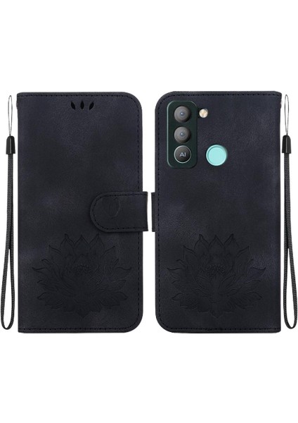 Tecno Pop 5 Lte Cüzdan Kickstand Manyetik Kabartma Lotus Için Flip Case (Yurt Dışından)