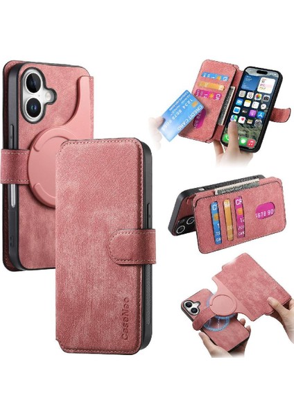 Iphone 16 Için Flip Case Artı Kart Standı Cüzdan Mıknatıs Koruyucu Malzeme (Yurt Dışından)