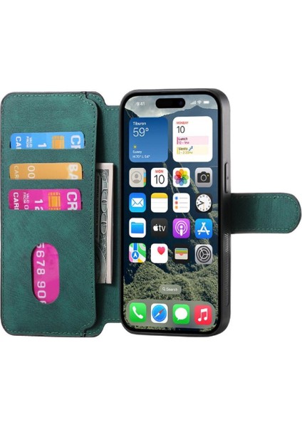 Iphone 16 Için Flip Case Retro Kart Standı Mıknatıs Koruyucu Malzeme Cüzdan (Yurt Dışından) fırsatları