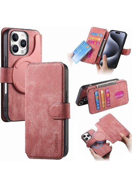 Iphone 16 Için Flip Case Pro Max Cüzdan Kart Standı Mıknatıs Koruyucu Retro (Yurt Dışından)