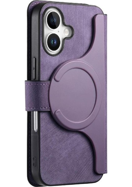 Iphone 16 Için Flip Case Artı Kart Standı Cüzdan Mıknatıs Koruyucu Malzeme (Yurt Dışından)