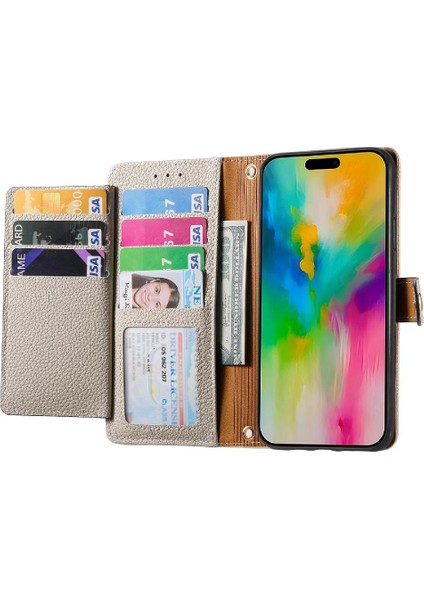 Iphone 16 Artı Cüzdan Kordon Aşk Fermuar Deri Kılıf (Yurt Dışından)