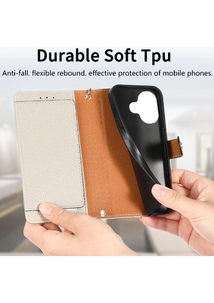 Iphone 16 Artı Cüzdan Kordon Aşk Fermuar Deri Kılıf (Yurt Dışından)